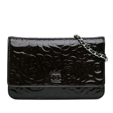 Top Quality Chanel Patent Camellia Wallet On Chain (SHG-s5zcX3)
