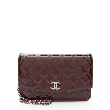 Top Quality Chanel Patent Leather Classic Wallet on Chain (SHF-toY5Wd)