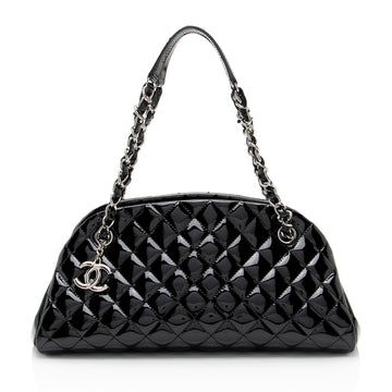 Top Quality Chanel Patent Leather Just Mademoiselle Bowler Bag (SHF-xTHbdI)