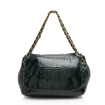 Top Quality Chanel Patent Vinyl Rock and Chain Large Shoulder Bag (SHF-X1iQCV)