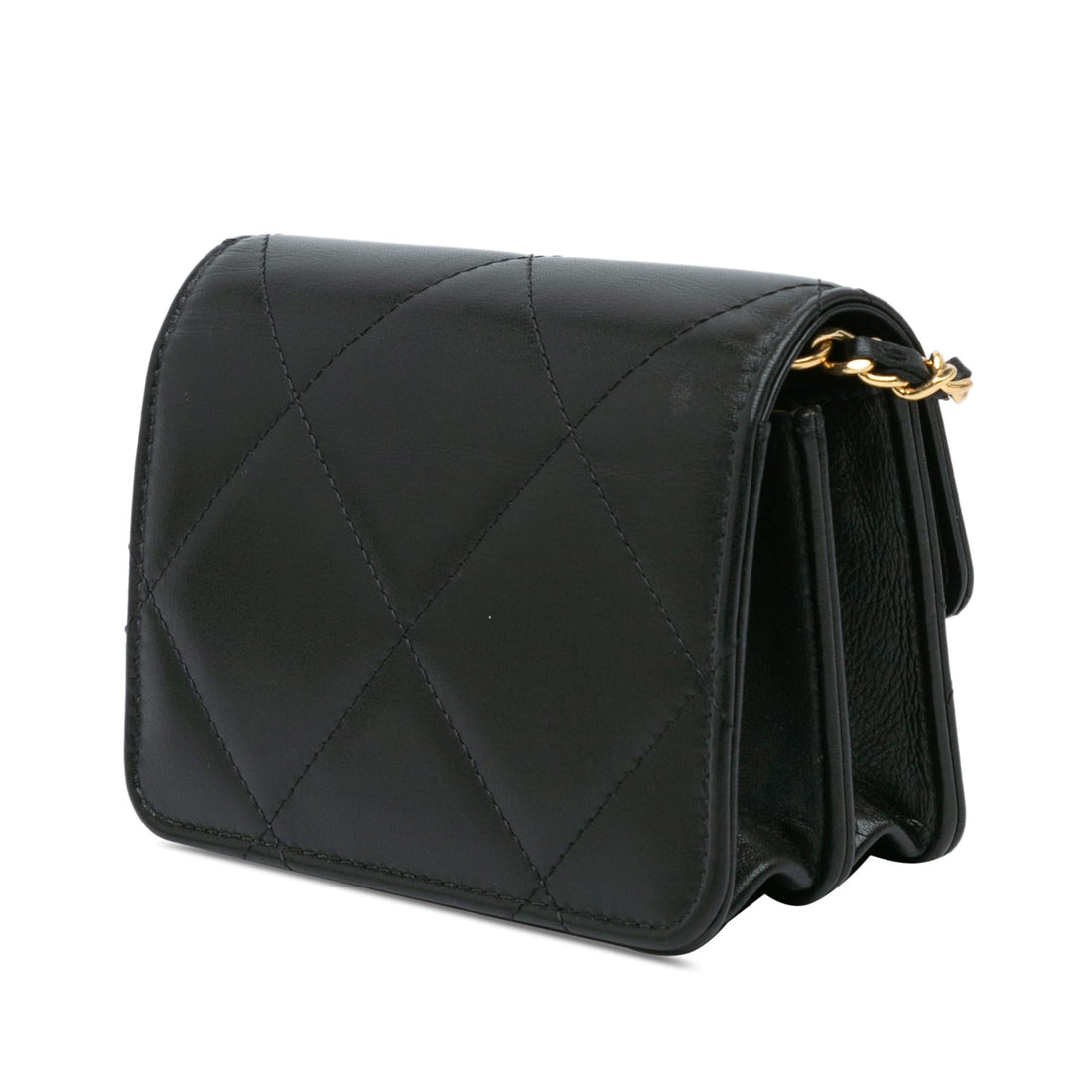 Top Quality Chanel Quilted Calfskin Strass Card Holder On Chain (SHG-hGZFBb)