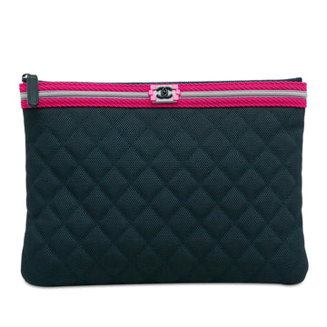 Top Quality Chanel Quilted Nylon Fluo Boy O Case Clutch (SHG-4cUU3k)
