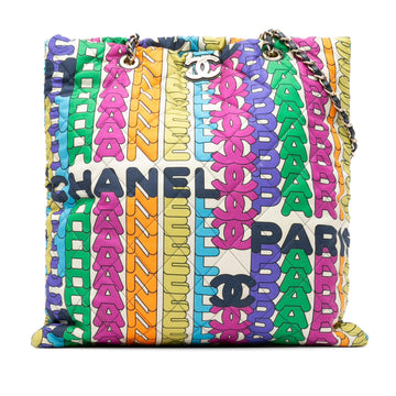 Top Quality Chanel Quilted Printed Nylon Logo Shopping Tote (SHG-8Ik6Tq)