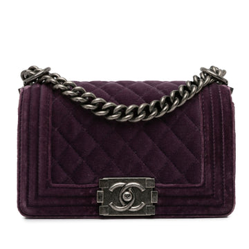 Top Quality Chanel Small Velvet Boy Flap Bag (SHG-rAA1LD)