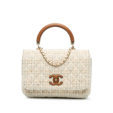 Top Quality Chanel Tweed Knock on Wood Satchel (SHG-DWJ6lD)