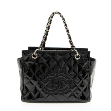 Top Quality Chanel Vintage Patent Leather Timeless CC Petite Tote (SHF-Up924x)