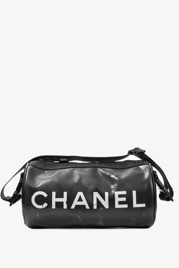 Chanel Sports Line Black Rubber Logo-Print Mini Duffle