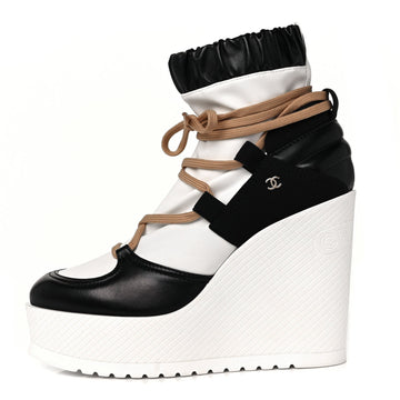 CHANEL RUNWAY WEDGE PLATFORM BOOTS