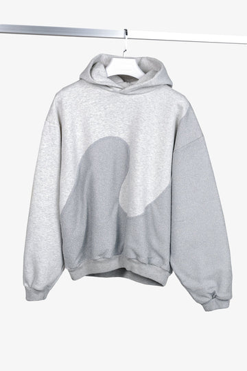 Dior x ERL Resort 23 Runway Gray Heathered Cotton Fleece Swirl Hoodie