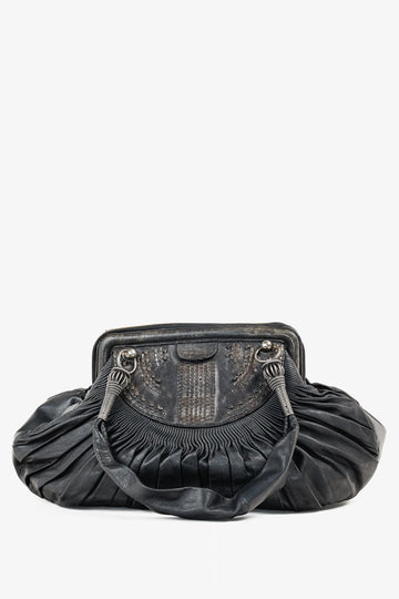 Dior AW/07 Le Plisse Black Large Zipped Frame Bag