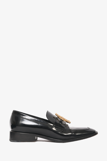 Christian Dior Black Brushed Leather 'Direction' Loafers Size 36