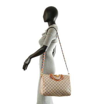 LOUIS VUITTON Speedy 30 Bandoulier Braided Damier Azur
