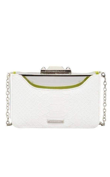 Crawford Lucite White Clutch with Shell
