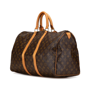Brown Louis Vuitton Monogram Keepall 45 Travel Bag