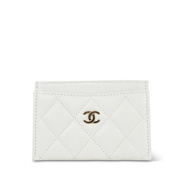 White leather Quilted Classic Card Holder LGHW