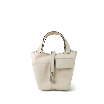 Picotin Lock 18 Nata leather Toile Goeland Cargo Palladium Plated Z Stamp