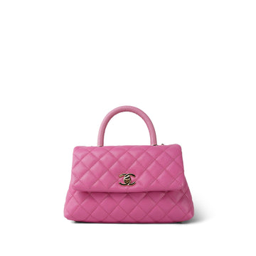 Light Pink leather Quilted Lizard Embossed Coco Handle  Small LGHW