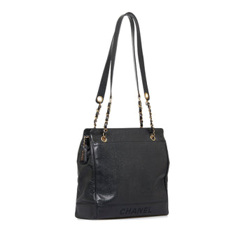 Black Top Quality Chanel Leather Chain Tote