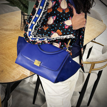Celine Medium Leather & Suede Leather Trapeze bag TWS