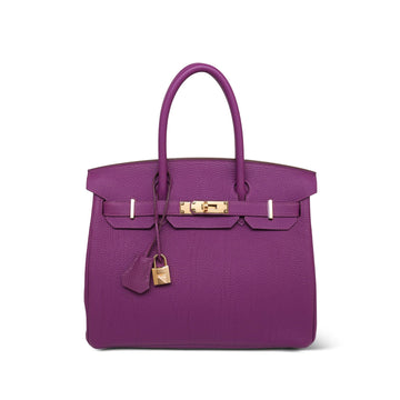 Birkin 30 Anemone Veau Togo  R Square Stamp