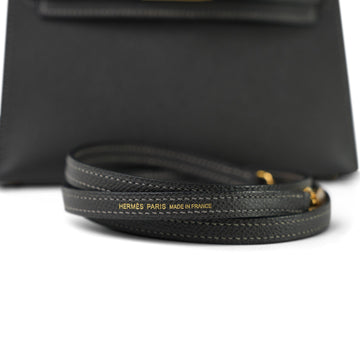 Mini Kelly Sellier Gris Graphite Veau leather  U Stamp
