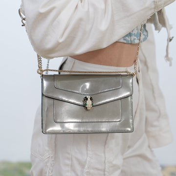 BVLGARI Medium Metallic Serpenti Forever Shoulder Bag