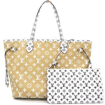 Khaki Giant Monogram Canvas Neverfull MM New 1:1 Bags