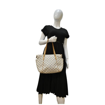 LOUIS VUITTON Totally PM Damier Azur Shoulder Bag White