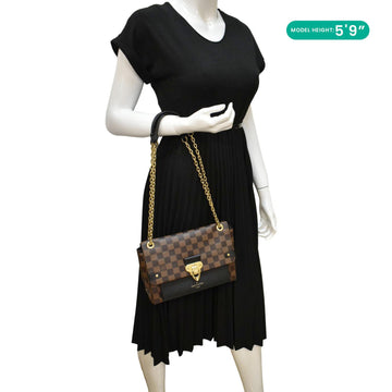 LOUIS VUITTON Vavin PM Damier Ebene Chain Crossbody Bag Black