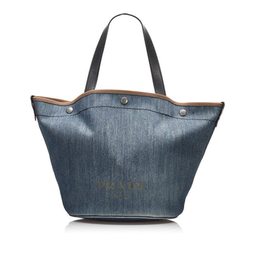 Prada Shopper Blue Leather/denim
