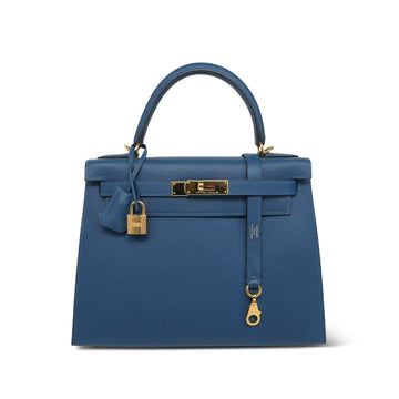 Kelly Sellier 28 Deep Blue leather  W Stamp