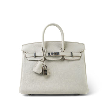Birkin 25 Beton Togo Palladium Plated D Stamp