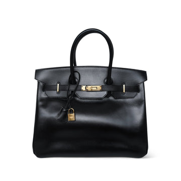 Birkin 35 Black Box leather  C Square Stamp