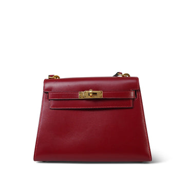 Mini Kelly 20 Rouge H Box leather  R Circle Stamp