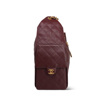 Burgundy leather Quilted Medium 25 Hobo Bag Aged Gold Hardware