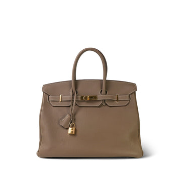 Birkin 35 Etoupe Veau Togo  A Stamp