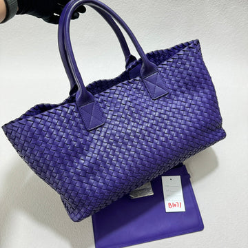 Bottega Veneta Cabat Tote Large Intreccio Royal Blue Leather 40cm
