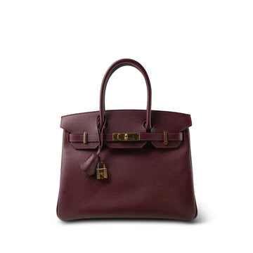 Birkin 30 Rouge H leather  T Stamp
