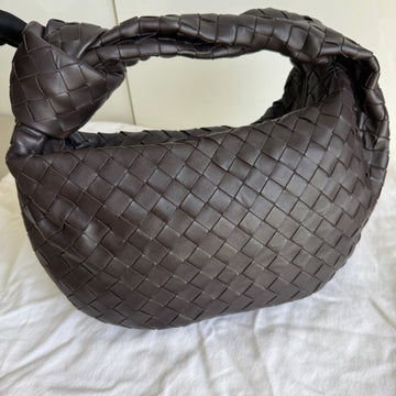 Bottega Veneta Teen Jodie Fondant Dark Chocolate Brown Leather