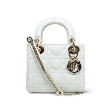 Lady Dior Latte leather Cannage Mini