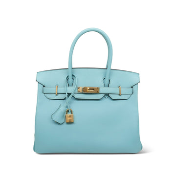 Birkin 30 Bleu Atoll Veau leather  T Stamp