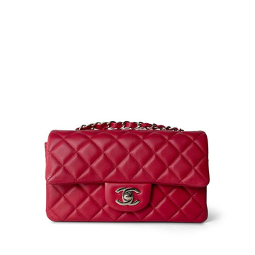16C Red leather Quilted Mini Rectangular Flap LGHW