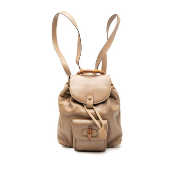 Vintage Bamboo Backpack Leather Medium