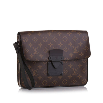 Louis Vuitton Macassar S Lock A4 Monogram Leather/canvas
