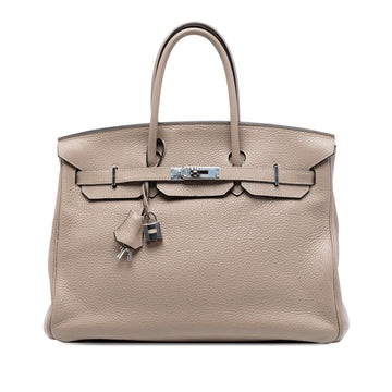 Birkin Handbag Light Clemence with Palladium Hardware 3