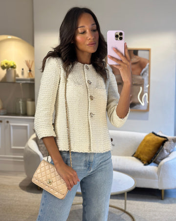 Chanel Beige Wallet on Chain in Leather with Champagne Hardware