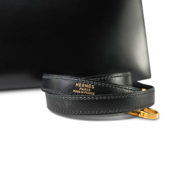 Kelly 28 Sellier Black Box leather  Y Circle Stamp