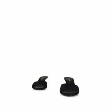 18P Black Grosgrain/leather Interlocking CC Logo Mules Size 36.5