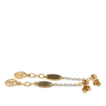 Gold Louis Vuitton Gold Plated Logomania Earrings