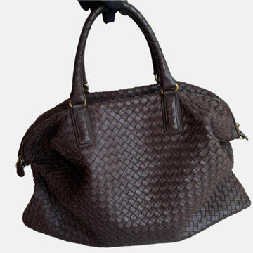 Bottega Veneta Maxi Convertible Tote Bag Hobo Chocolate Brown Leather Two-way Carry 50cm